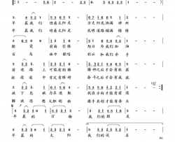 早晨 我们迎着太阳走简谱-袁清香演唱-李艳华、臧辉先/向邦瑜词曲