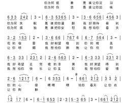 给你春天简谱-李国平词/刘北休曲