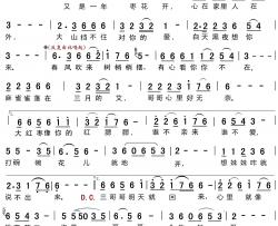 又见枣花开简谱(歌词)-叶旦华演唱-豪情满怀曲谱