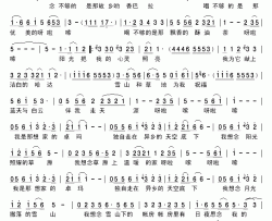 想家的卓玛简谱-阮殿文、李鹏词/李鹏曲央金拉姆-