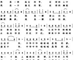 中华中华我的家简谱-胡泽民词/张国良曲