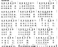 文化中国简谱-曲波词/刘青曲丁晓红-