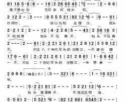 八十年代庄稼汉 简谱-张征词/叶敏曲杭天琪-
