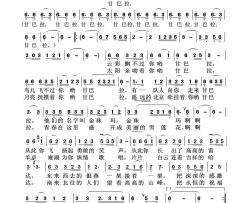 甘巴拉简谱-郭瓦加毛吉演唱-杨笑影/吕英中词曲