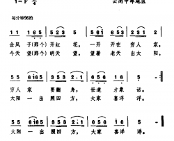 金凤子开红花云南民歌：简谱