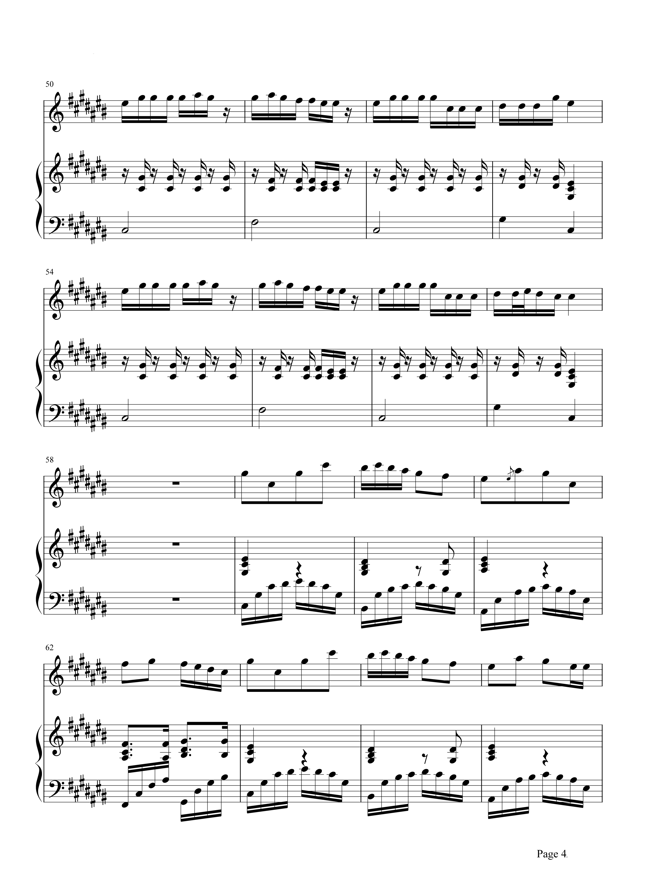 香水百合钢琴谱 张韶涵-终于我们重新遇见遗失的美好4