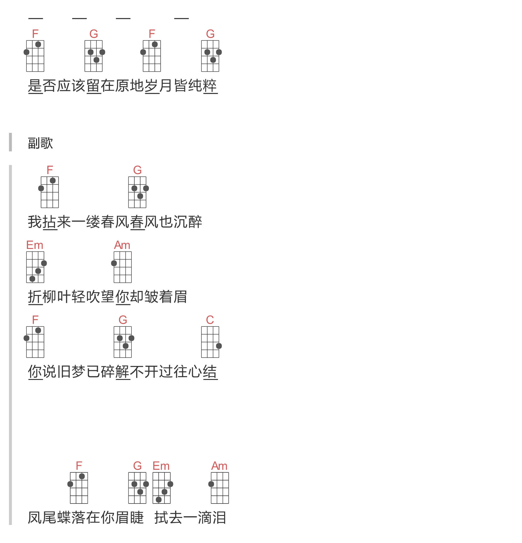 落吉他谱-艾辰-牵起数个芳菲的美丽与哀愁5
