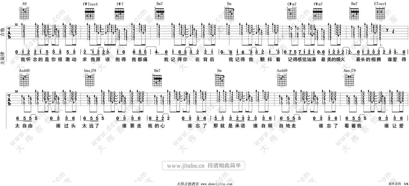 我怀念的吉他谱男生版-孙燕姿《我怀念的》吉他弹唱教学5