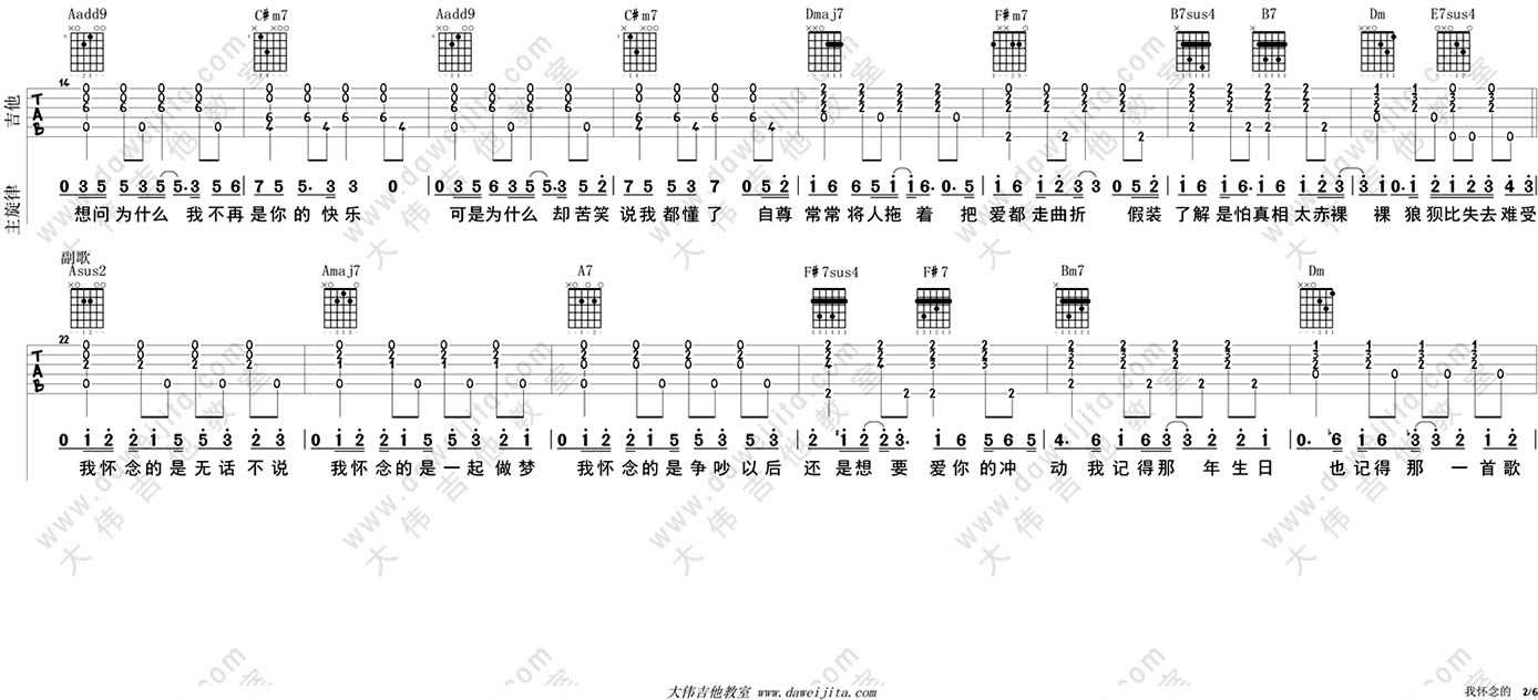 我怀念的吉他谱男生版-孙燕姿《我怀念的》吉他弹唱教学2