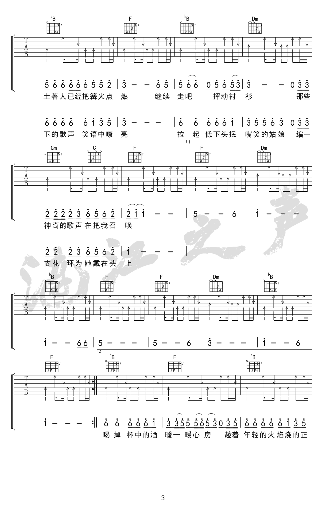 彩虹下面吉他谱-赵雷-电影《西虹市首富》推广曲-高清版3