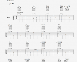 Fade Alan Walker 六线谱标准版 吉他谱 Alan Walker 吉他图片谱 高清