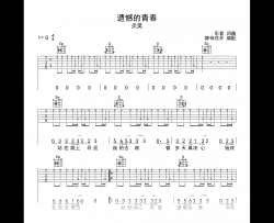 遗憾的青春吉他谱_炎昊_G调弹唱谱_抖音热门粤语歌曲