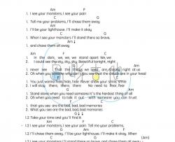 Katie,Sky《Monsters》吉他谱(A调)-Guitar Music Score